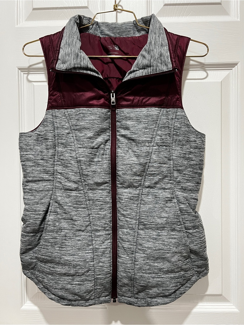 The North Face Pseudio Women’s Gray Full Zip Performance Vest Puffer Size Small